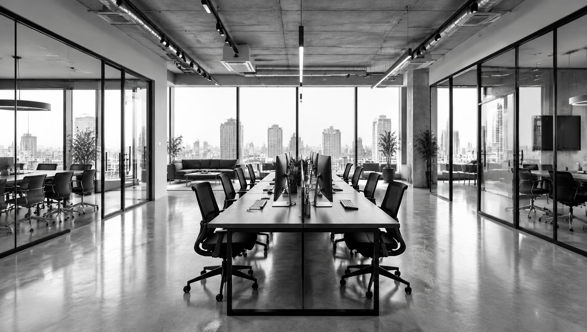 Illustrative contemporary shared workspace